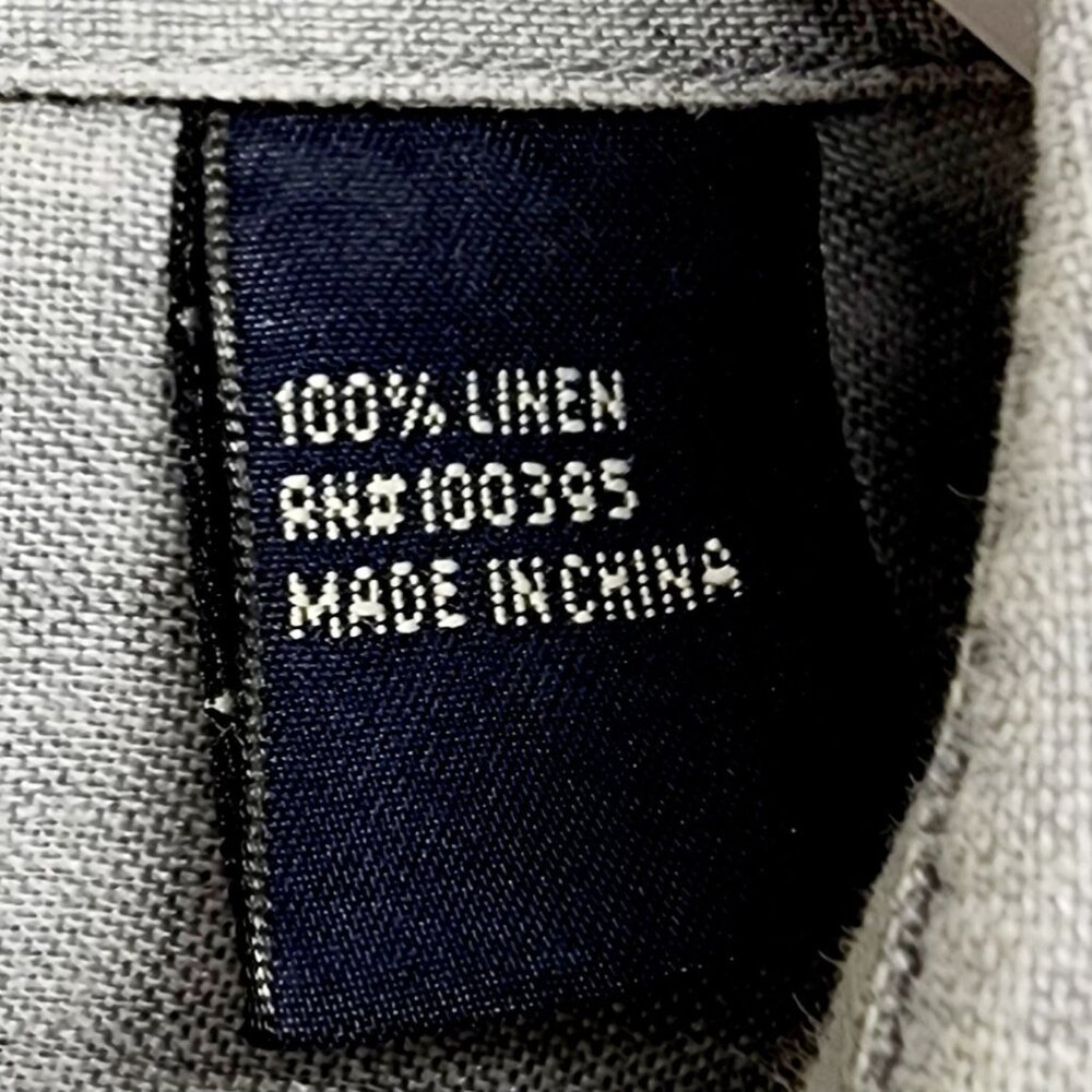 Nat Nast shirt American Fit Luxury Gray Short Sleeve Button-Up  L 100% Linen - Picture 2 of 8